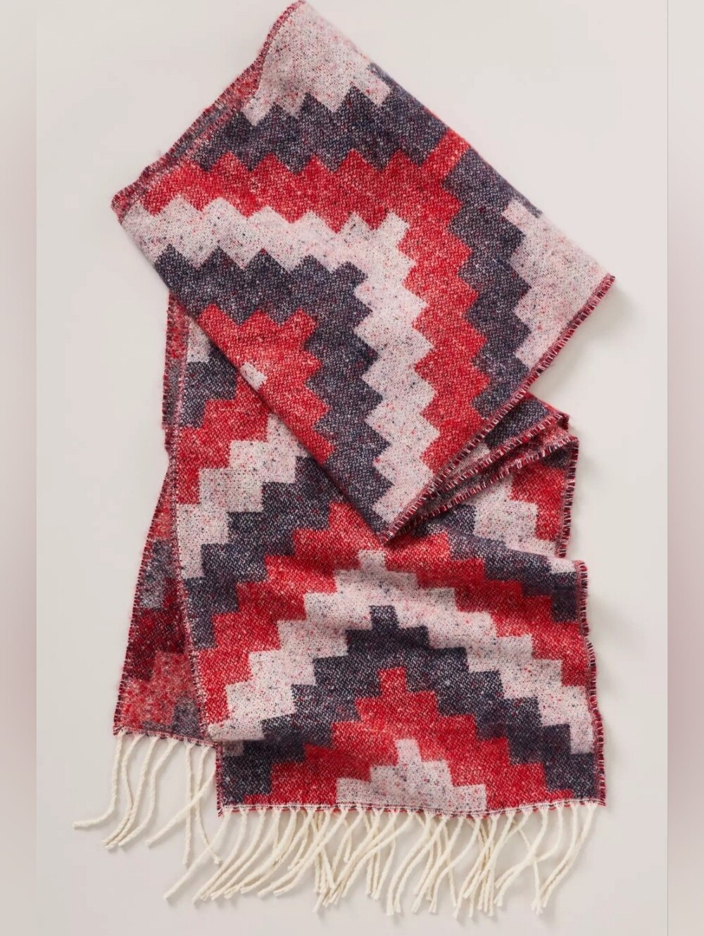 Anthropologie, By Anthropologie Graphic Brushed Fringe Scarf